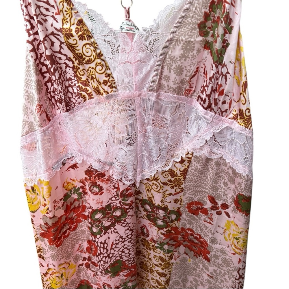 Free People Women's Pink Combo Sleeveless Right Now Midi Slip Dress I Size: XL - Picture 5 of 10